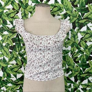 Free People Dainty Floral Ruffle Strap Tank 280